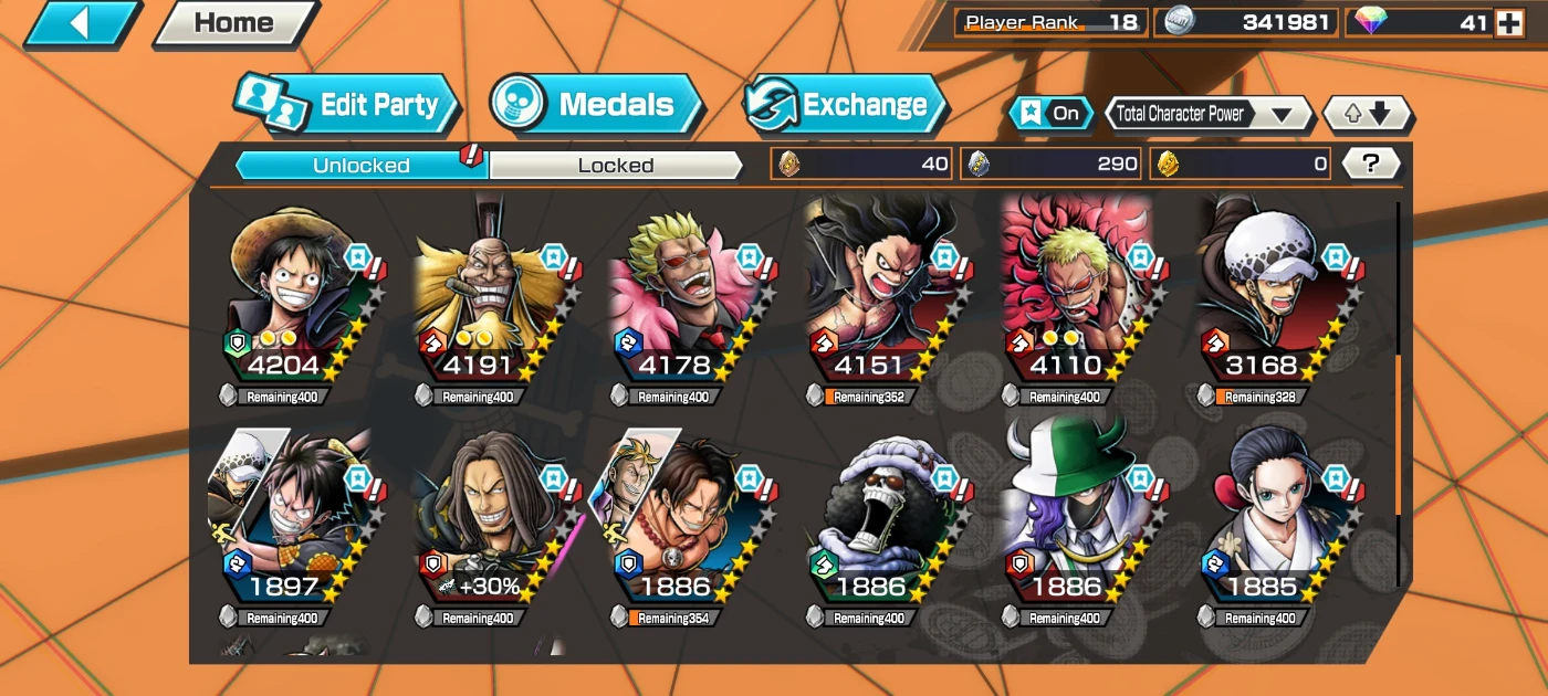 Varias contas pra troca - ONE PIECE Bounty Rush