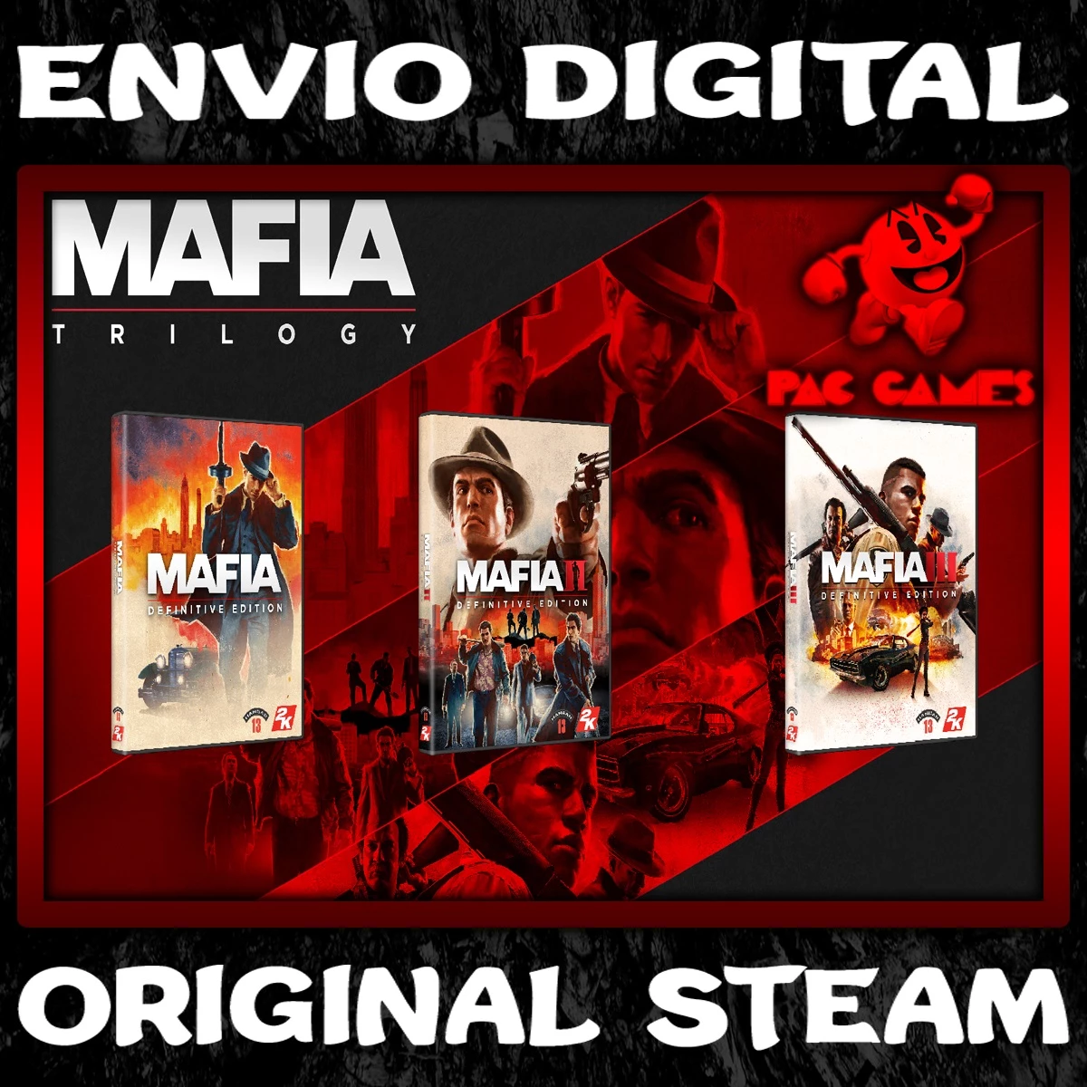 Mafia: Definitive Edition Trilogia - Coleção Pc - Steam - DFG