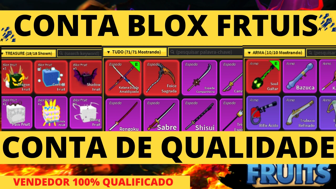 Conta nível máximo no Blox Fruits (Roblox)