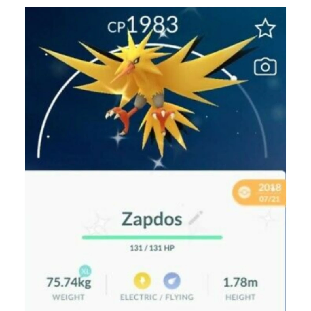 Zapdos Pokémon Go - (Leia A Descrição) Lendário Pc 2200+ - Pokemon Go - DFG