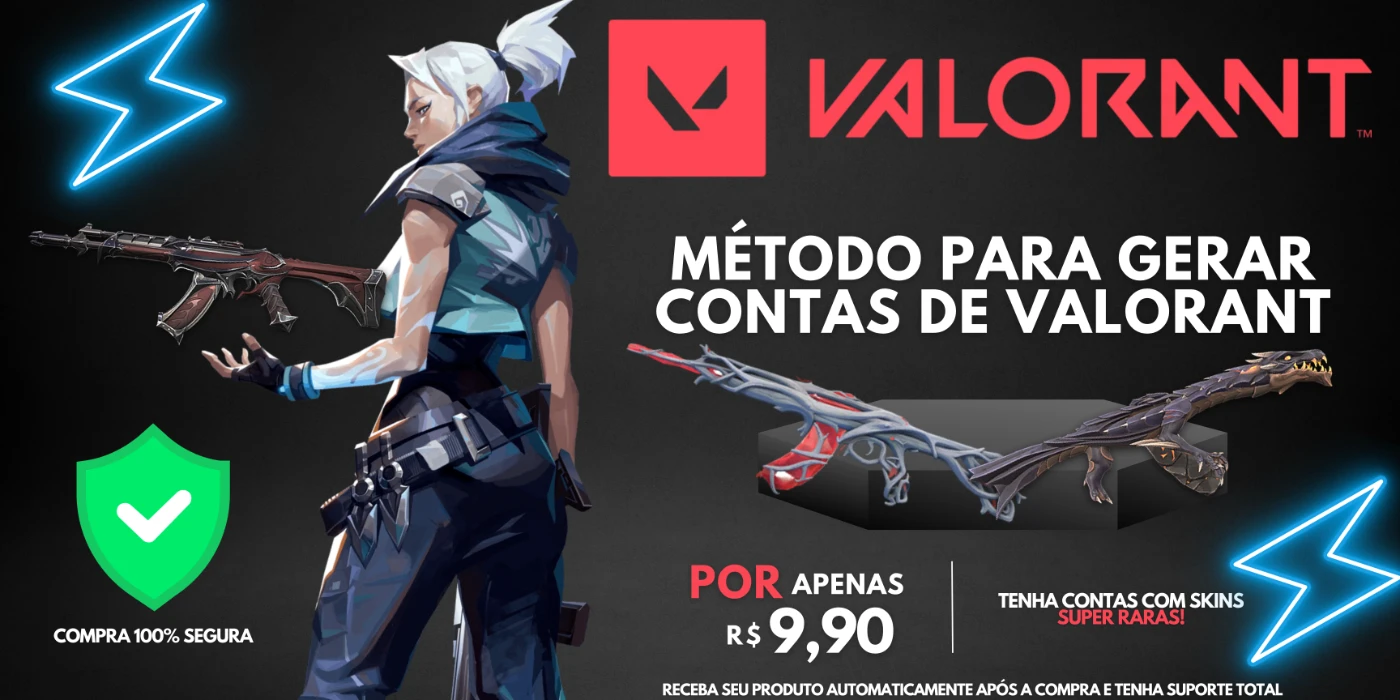 Desapego Games - Valorant > Pack 3500 CONTAS NFA + CHECKER & metodo de como  conseguir MAIS