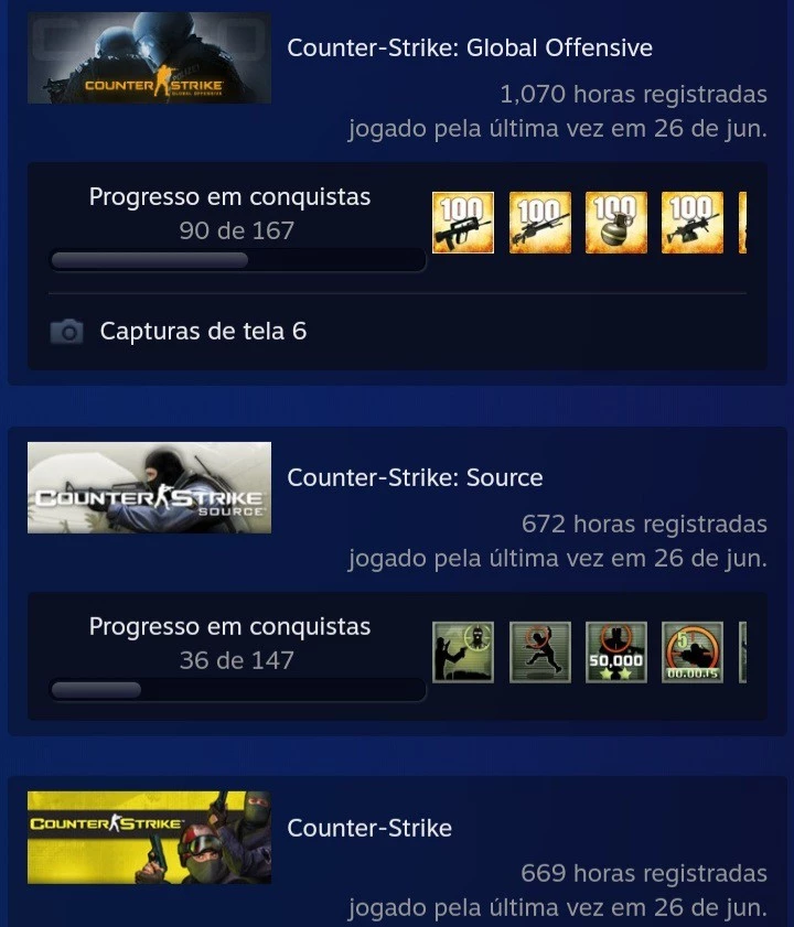 Counter Strike (CS:GO) > CONTA STEAM CSGO COM 1000 HORAS JOGADAS