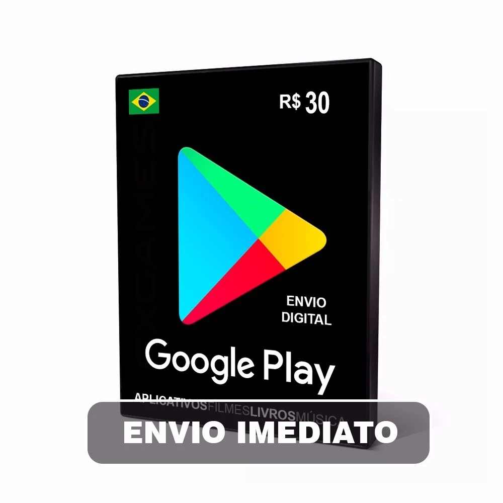 Códigos grátis gift card Google Play + Bônus R$ 100 - Recarga Google Play  (Online)