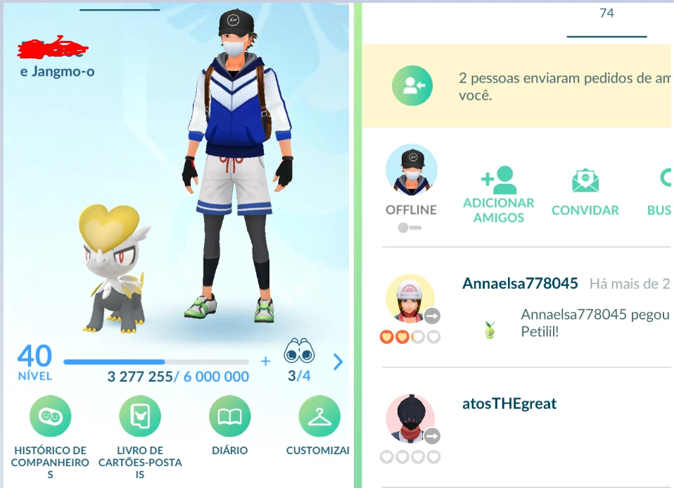 Pokémon GO > Conta lv 34 com 38 shiny, 56 lendários, 49 pokémons 100IV 3  shiny lendário.