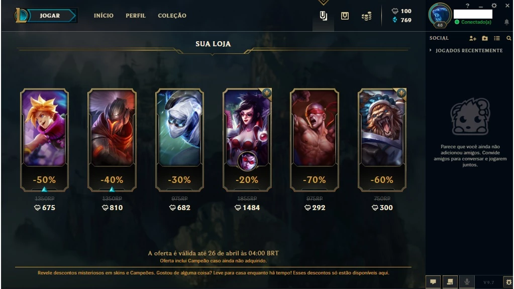 League of Legends (LOL) > Conta de lol league of legends high elo alto  diamante mestre