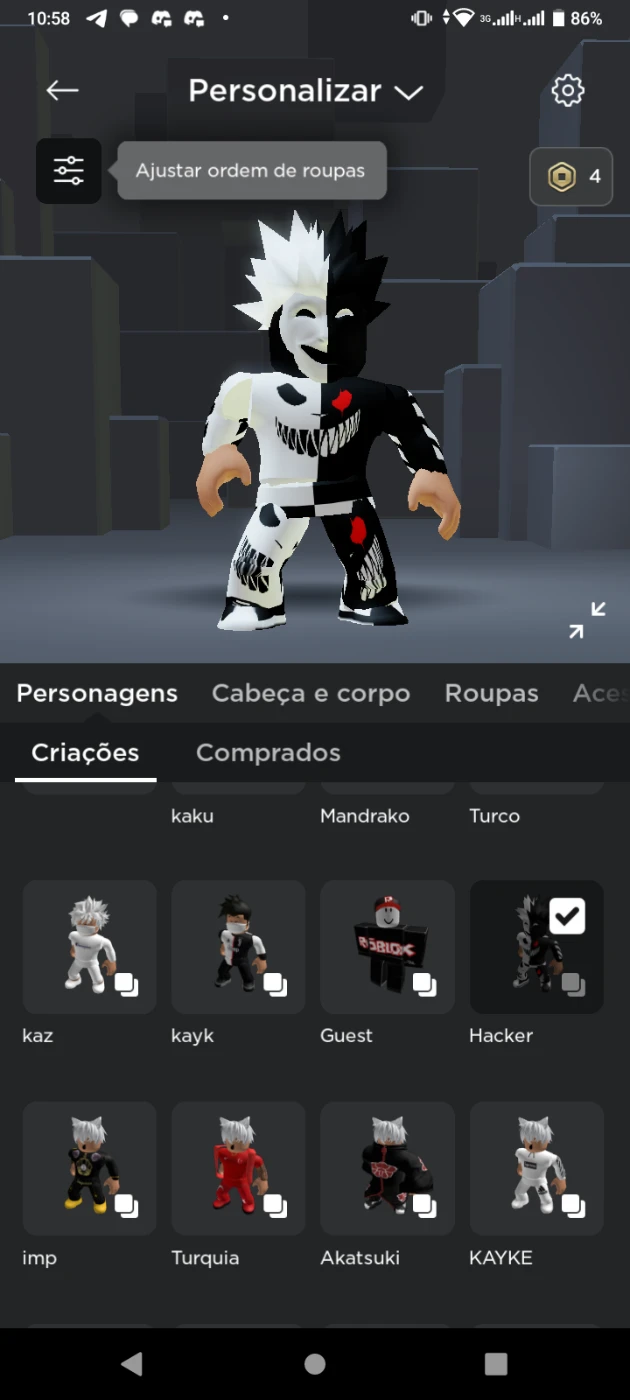 Roblox > Conta Roblox com mais de 1900 robux injetados, FAVOR NEGOCIAR PELO  CHAT