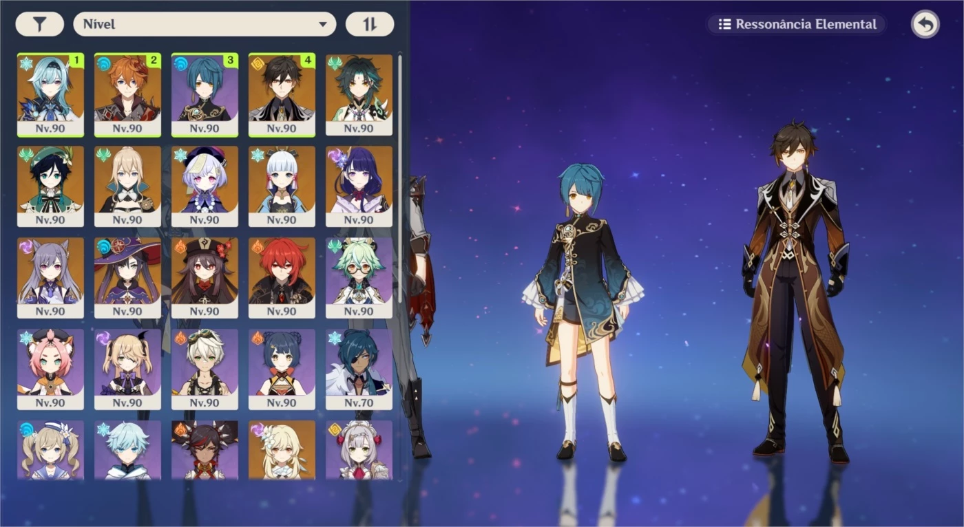 Ar58: 13 Personagens 5 Estrelas+10 Armas 5 Estrelas - Genshin