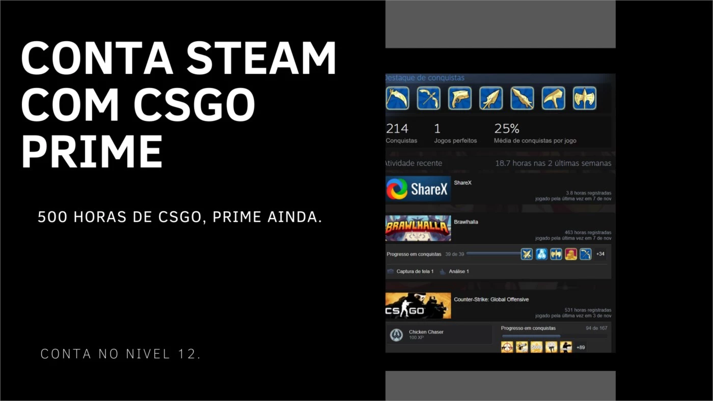 Steam | Conta Steam Turquia CS GO Prime +