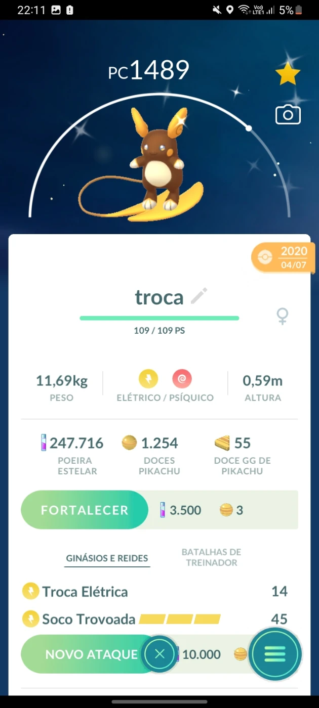 Raichu Forma De Alola - Pokemon Go - DFG