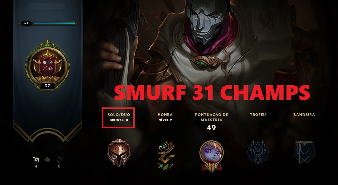 League of Legends (LOL) > [BR] SMURF LOL LVL 30 ATÉ 70K ESSÊNCIA AZUL +  ESCOLHA SKIN!