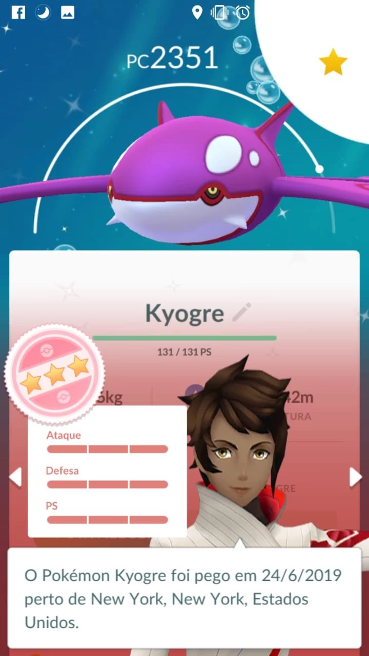 Kyogre Pokémon Go - (Leia A Descrição) Lendário Pc 2100+ - Pokemon Go - DFG