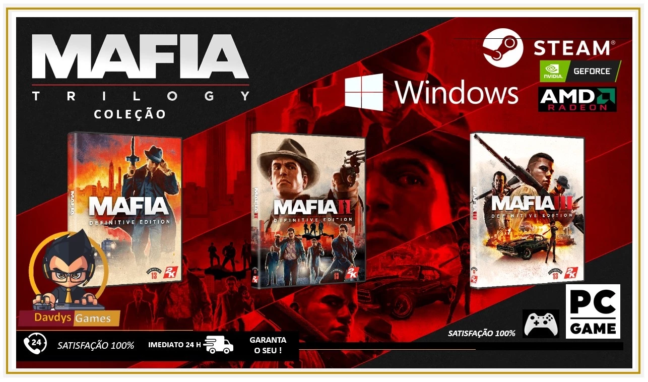 Mafia: Definitive Edition Trilogia - Coleção Pc - Steam - DFG