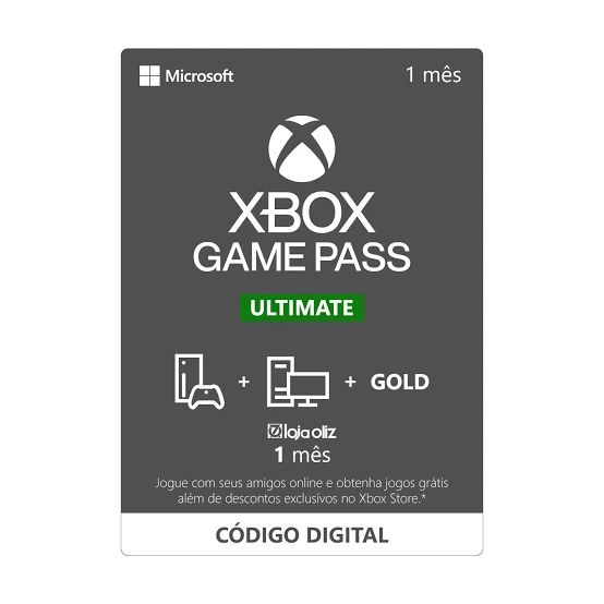 Xbox Game Pass Ultimate Codigo 25 Digitos 1 Mês - Assinaturas E Premium -  DFG