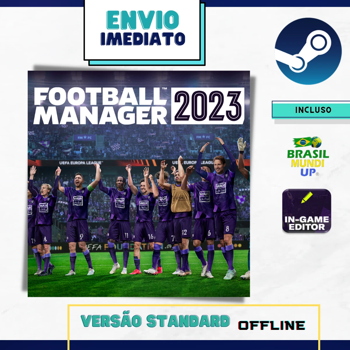Football Manager 2023 Original Português Steam + Brasil Mundi Up FM 2023