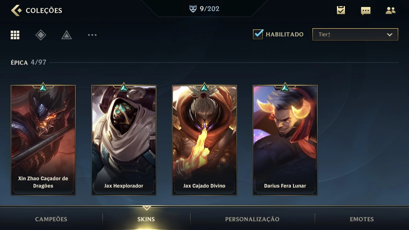 Esmeralda Iii 61% Win Rate + 10 Skins + 23 Campeões + Passe