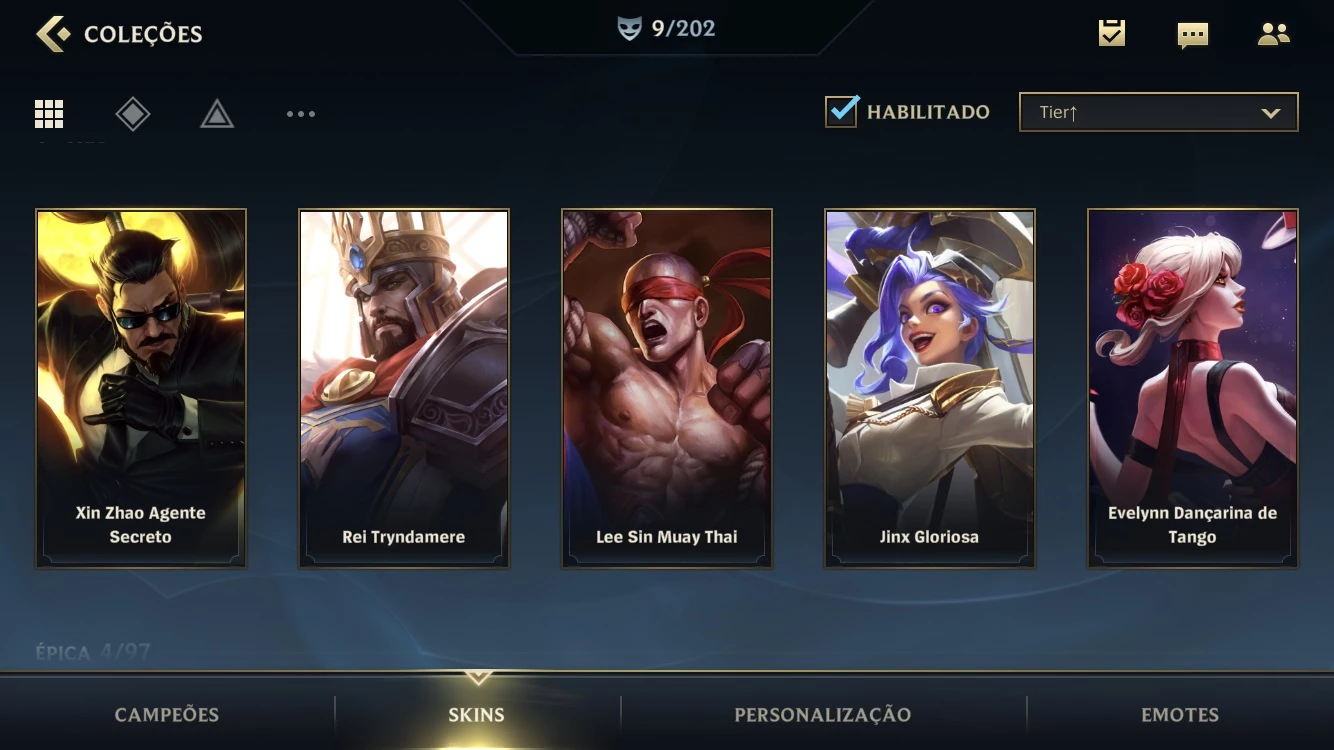 Esmeralda Iii 61% Win Rate + 10 Skins + 23 Campeões + Passe