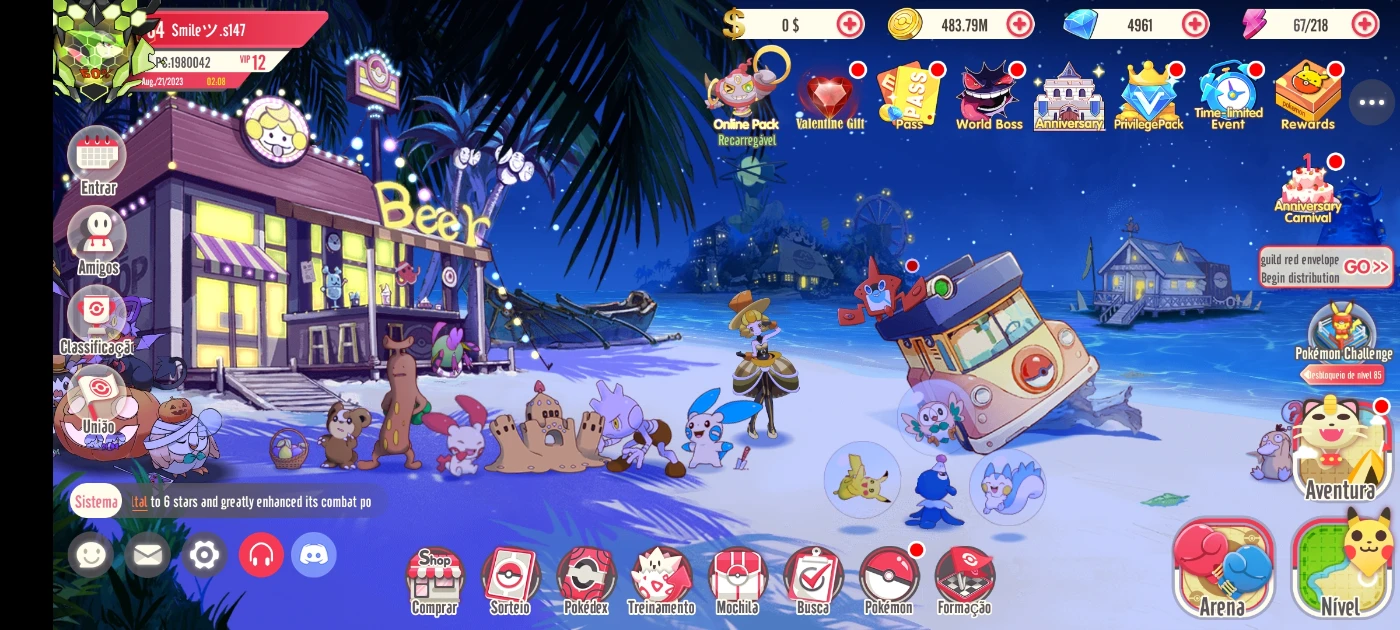 Megamon Acc Lvl 84/ Server 147/ Vip 12/ 1.9Kk Power - Pokemon Go - DFG