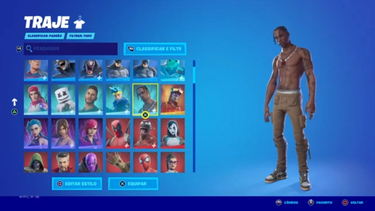 vendo conta de fortnite com 155 skins e com 500 vbucks na conta