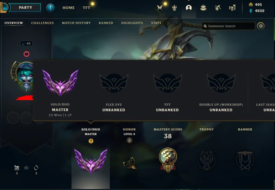 Conta De Lol League Of Legends High Elo Alto Diamante Mestr - DFG