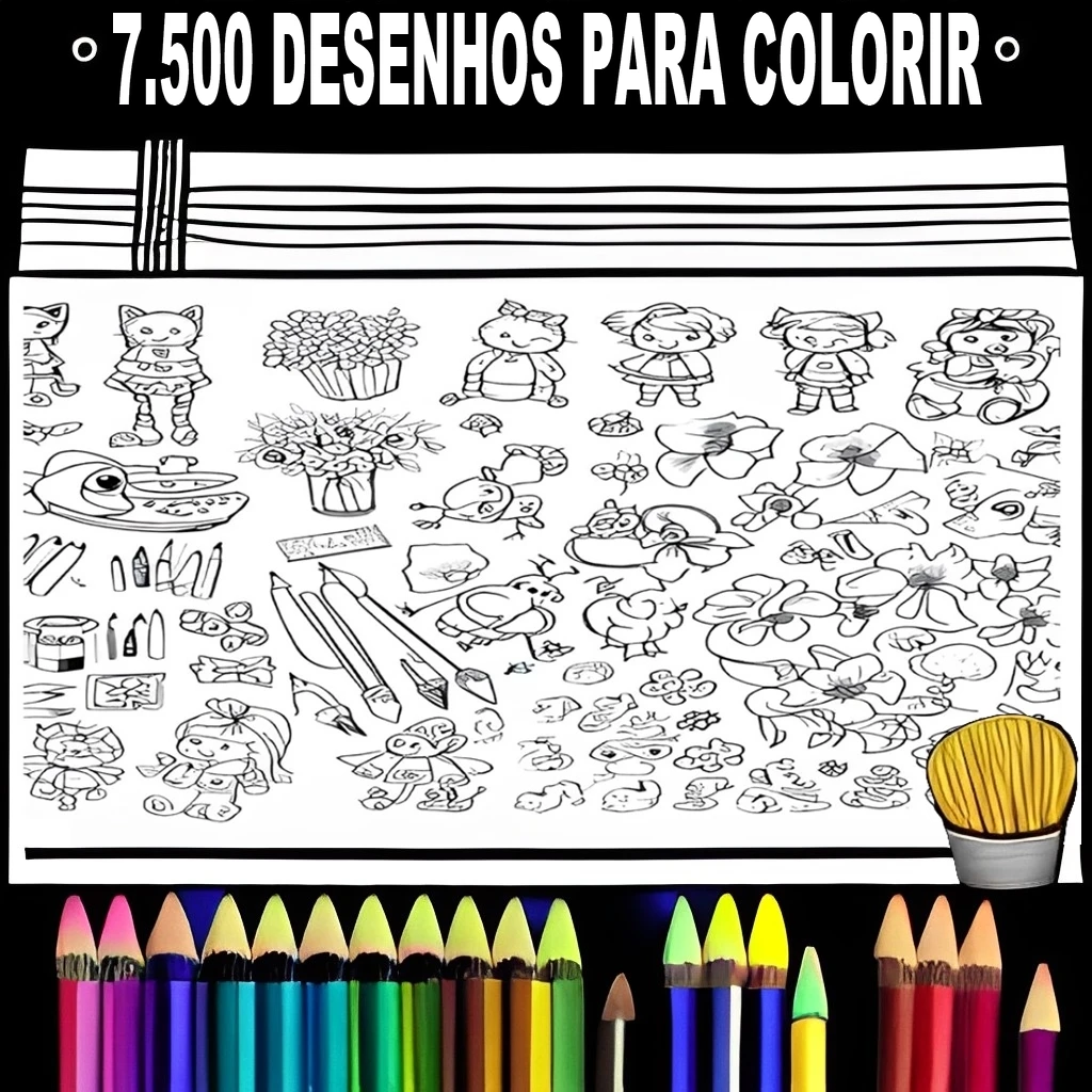 Pacote Com 7.000 Desenhos Para Colorir - Envio Por Email - Serviços  Digitais - DFG