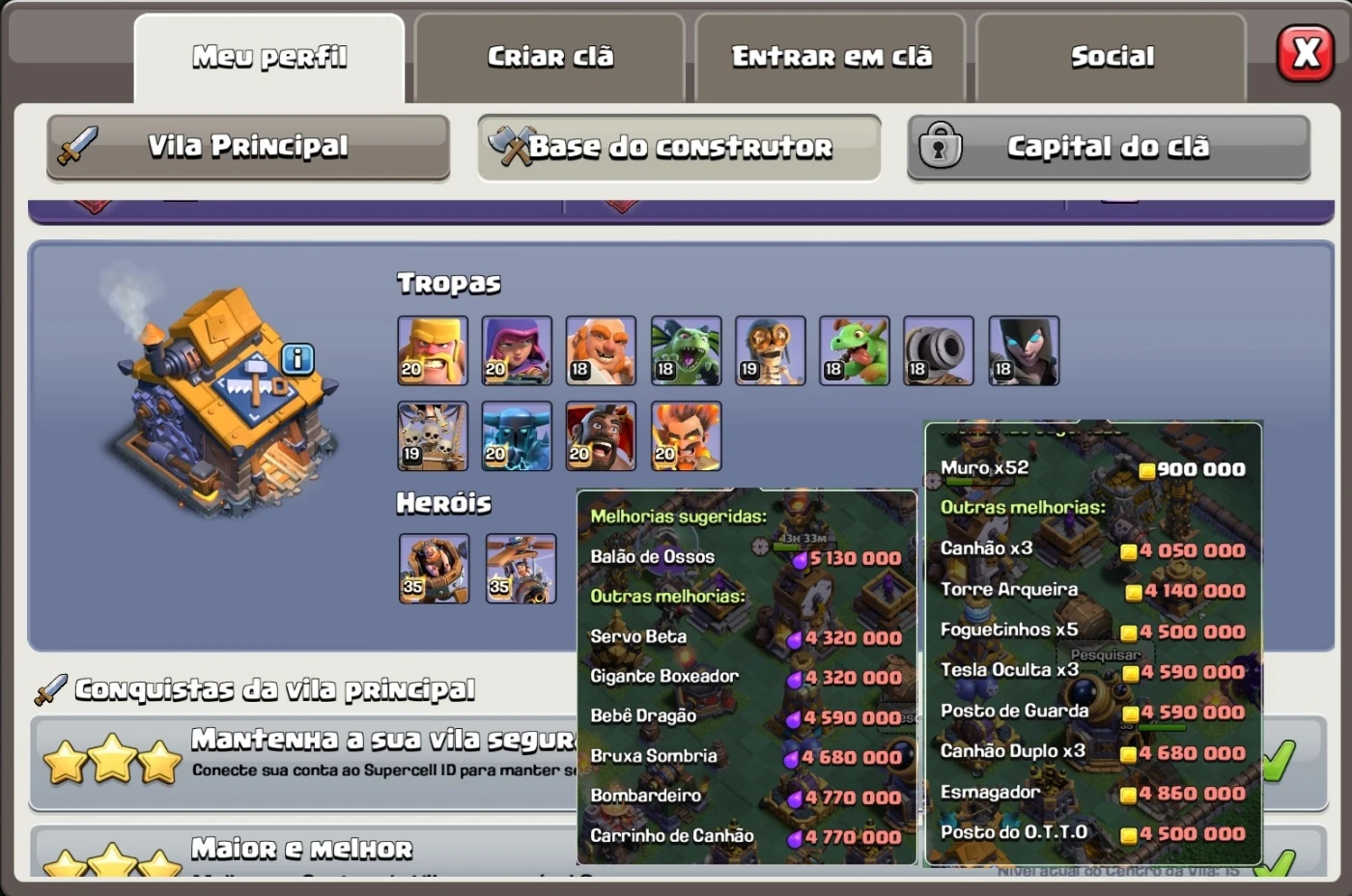 Desapego Games - Clash of Clans (COC) > Vendo conta COC com centro de vila  nível 15