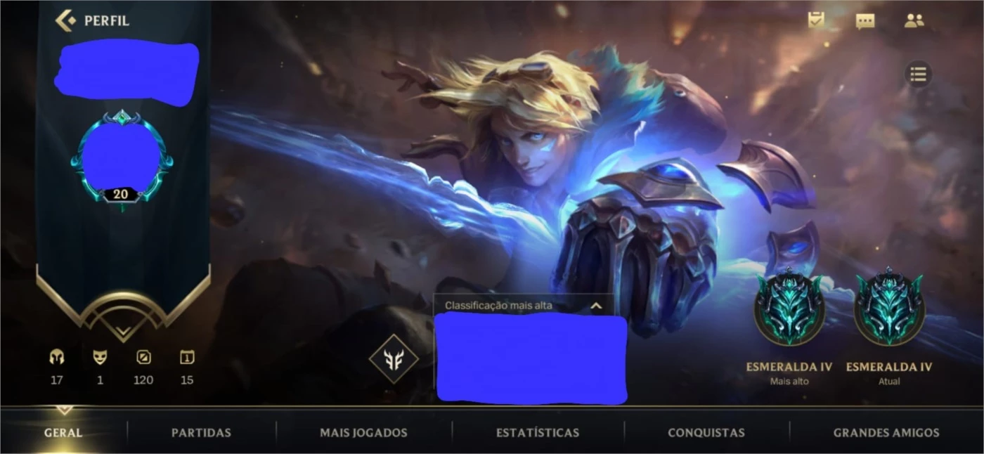 Conta Mestre 60% Win Rate, 7 Vitorias Pro Gm - League Of Legends