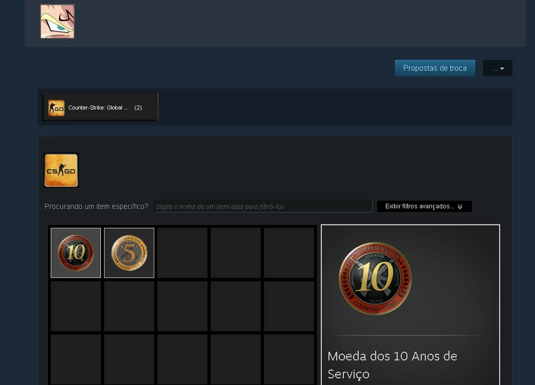 Conta Steam Medalhas Csgo De 5 E 10 Anos Counter Strike Dfg 9996