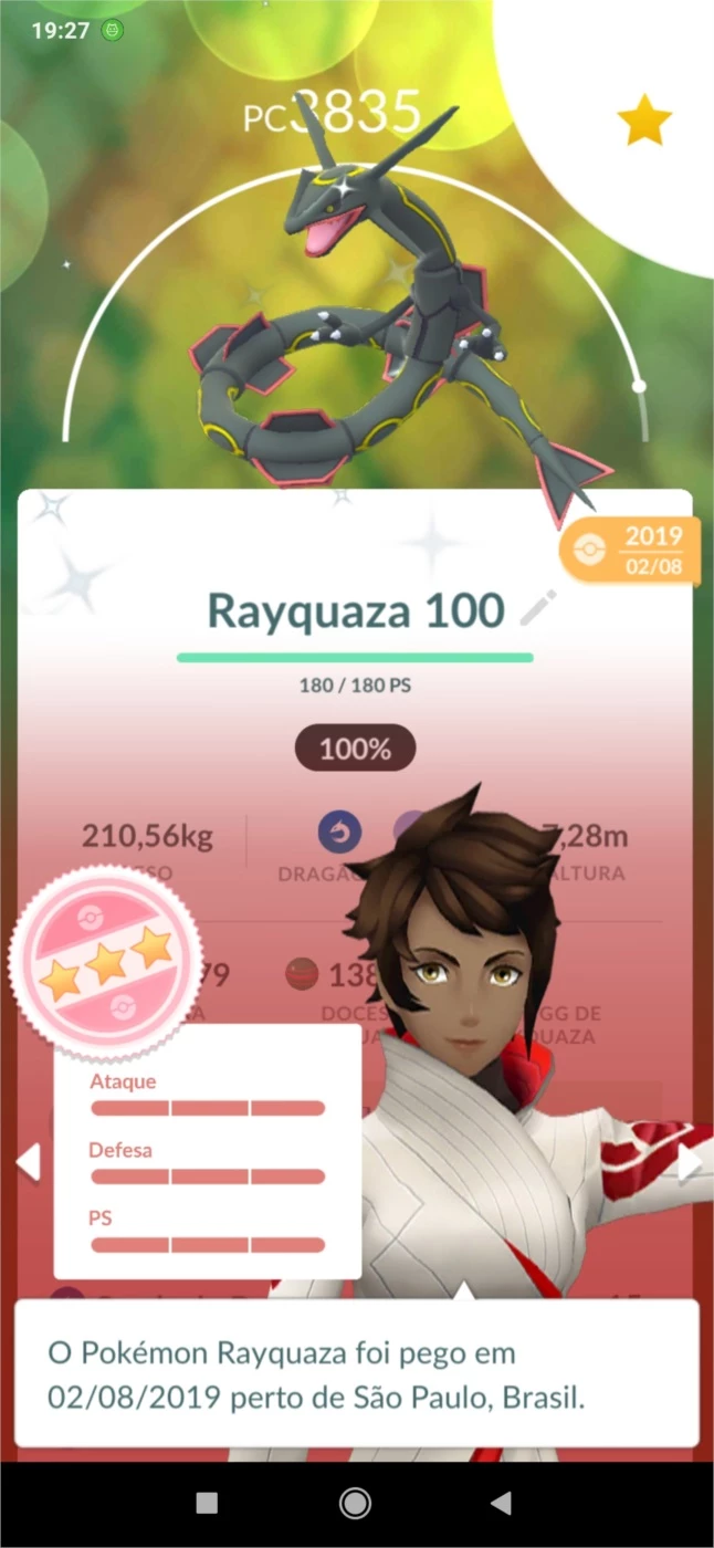 Conta Rayquaza 100% Shiny - Pokemon Go - DFG