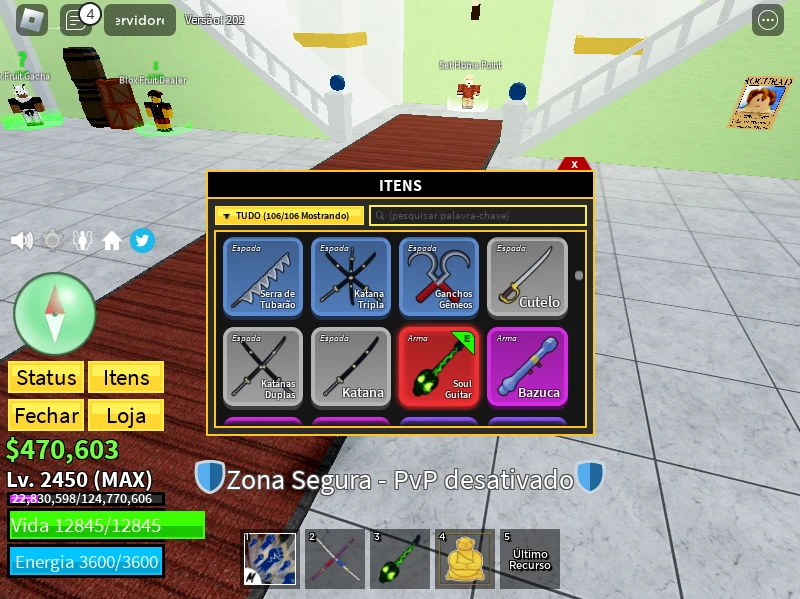 Roblox > Conta de blox fruits lvl max com yoru e todas frutas e armas  masterizadas