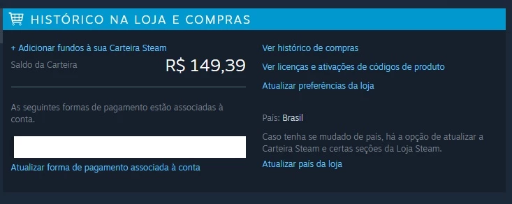 Saldo Steam - Brasil