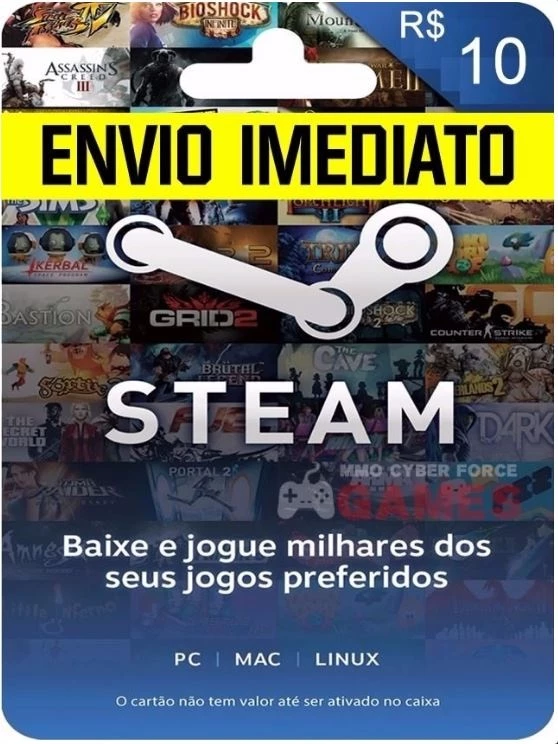 Steam Cartão Pré-Pago R$10 Reais [Envio Imediato] - Gift Cards - DFG