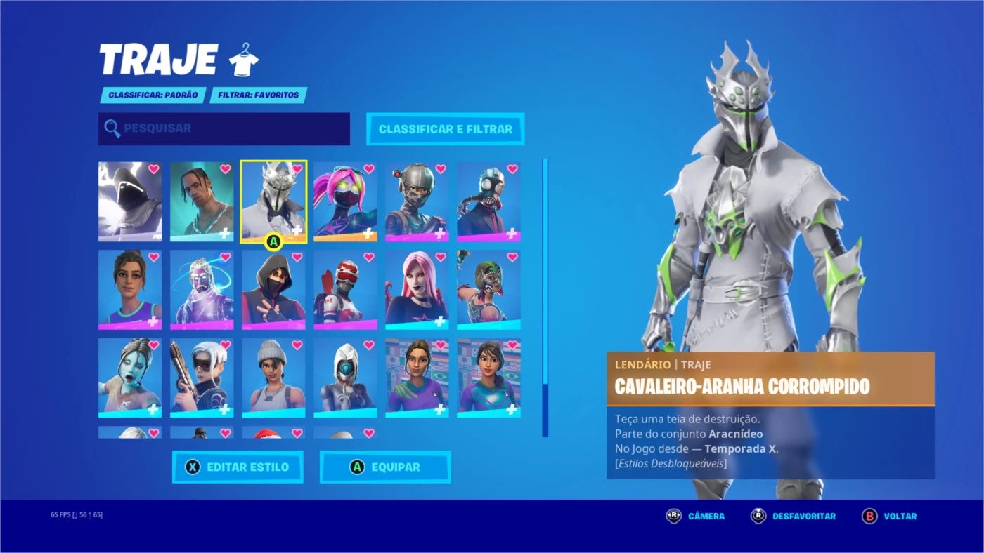 vendo conta de fortnite com 155 skins e com 500 vbucks na conta