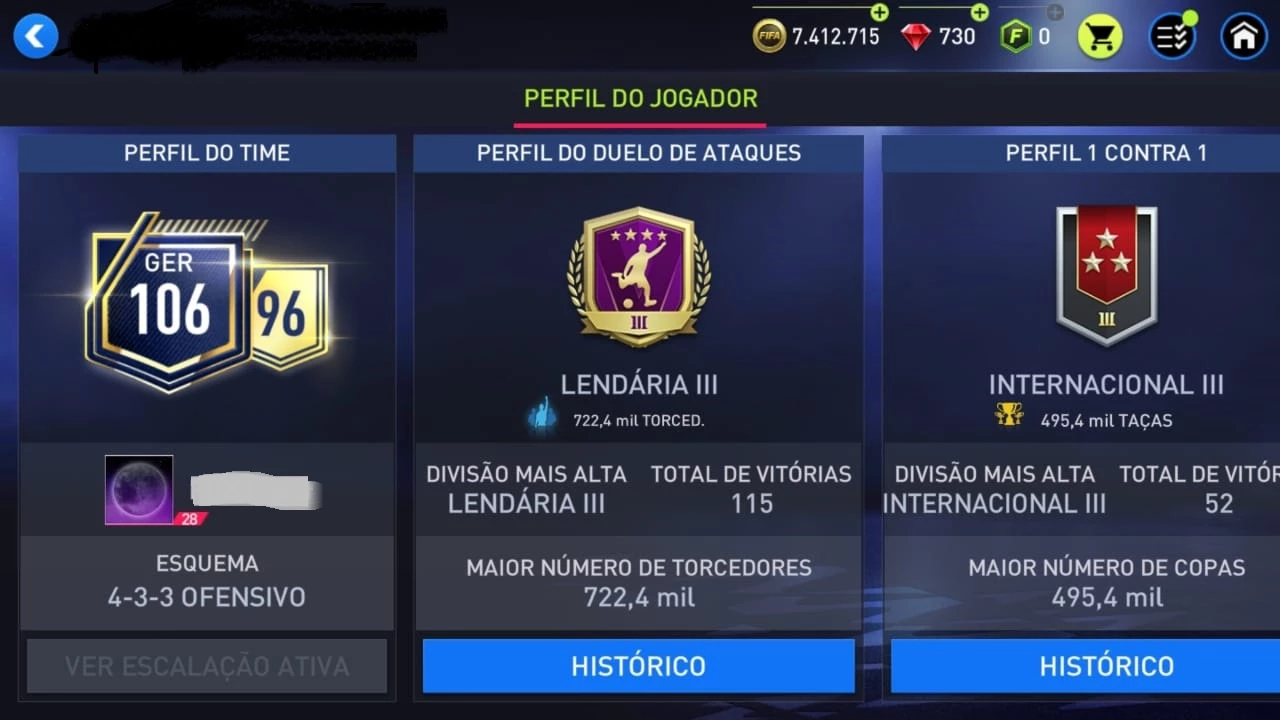 Conta de Fifa Mobile, Jogo de Videogame Usado 89743842