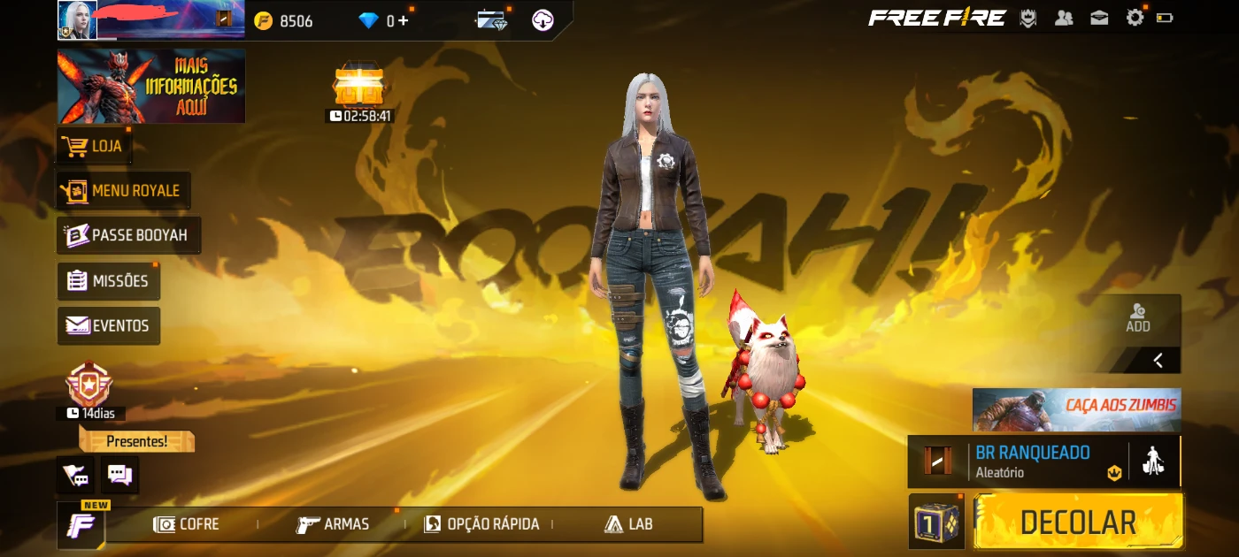 Conta Free Fire_Level-8 + Sônia Rank Liberada - DFG