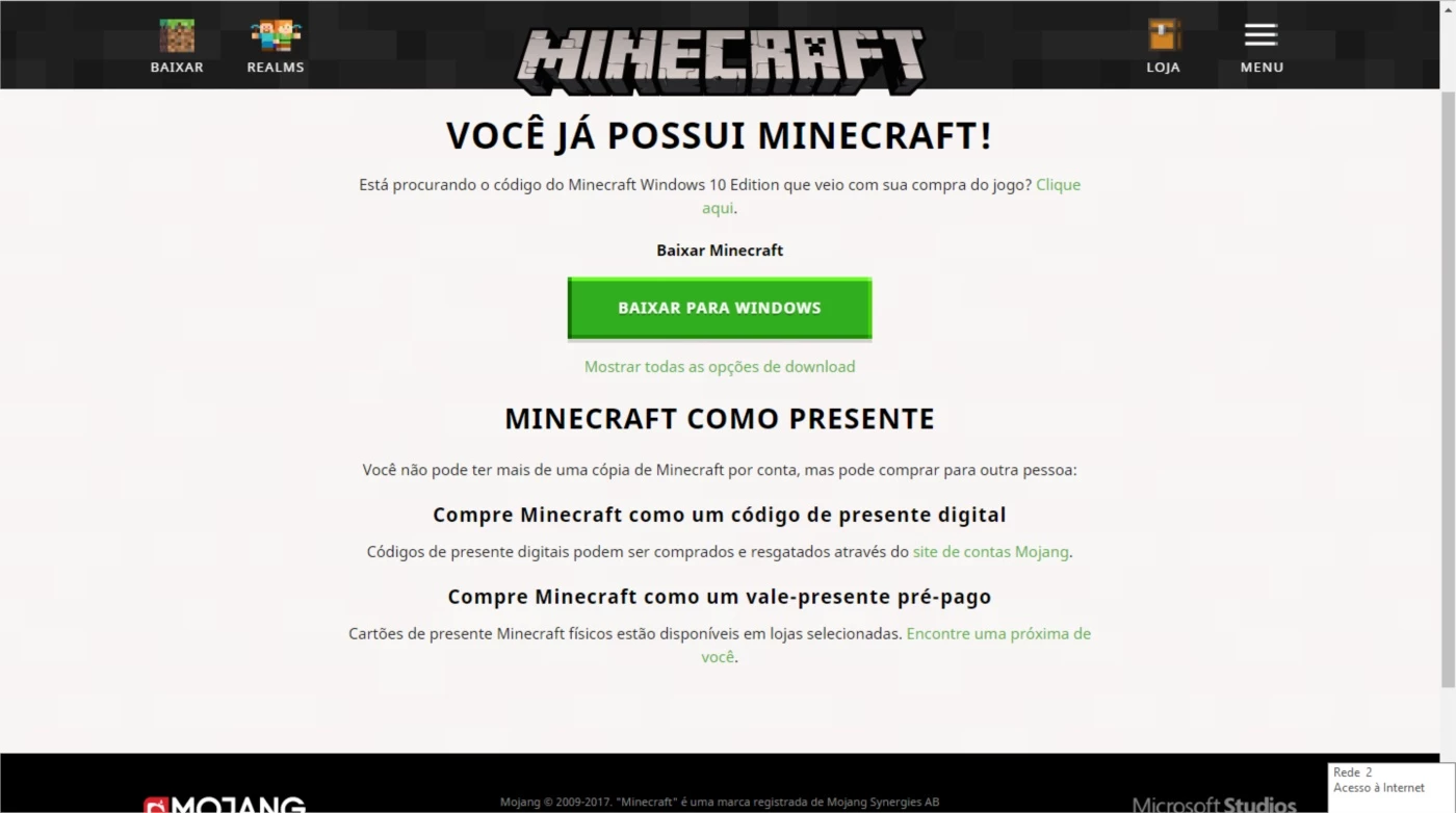 Conta Minecraft Original - DFG