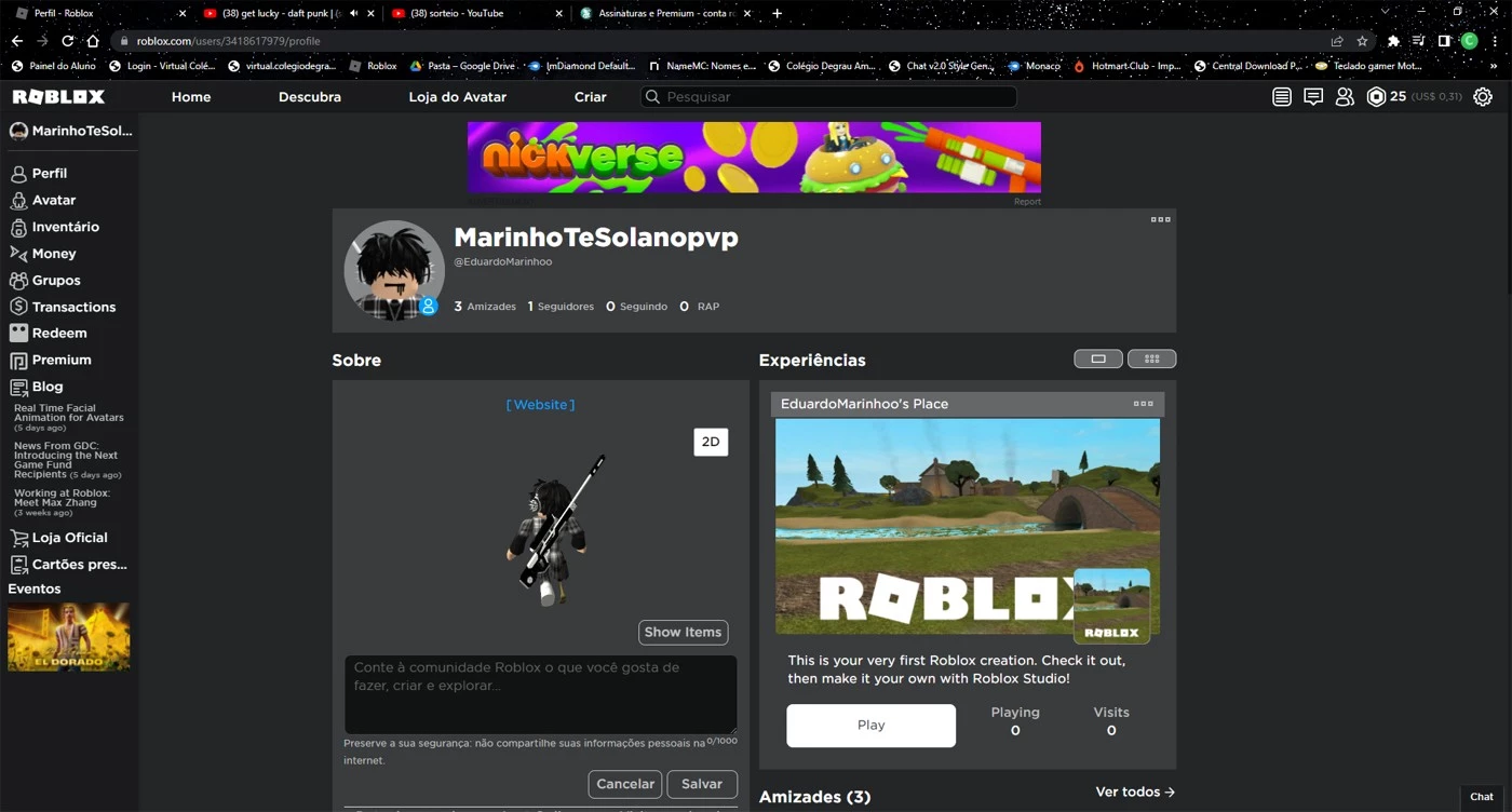 Roblox > Venda de conta de roblox com mais de 4066 de robux gastos