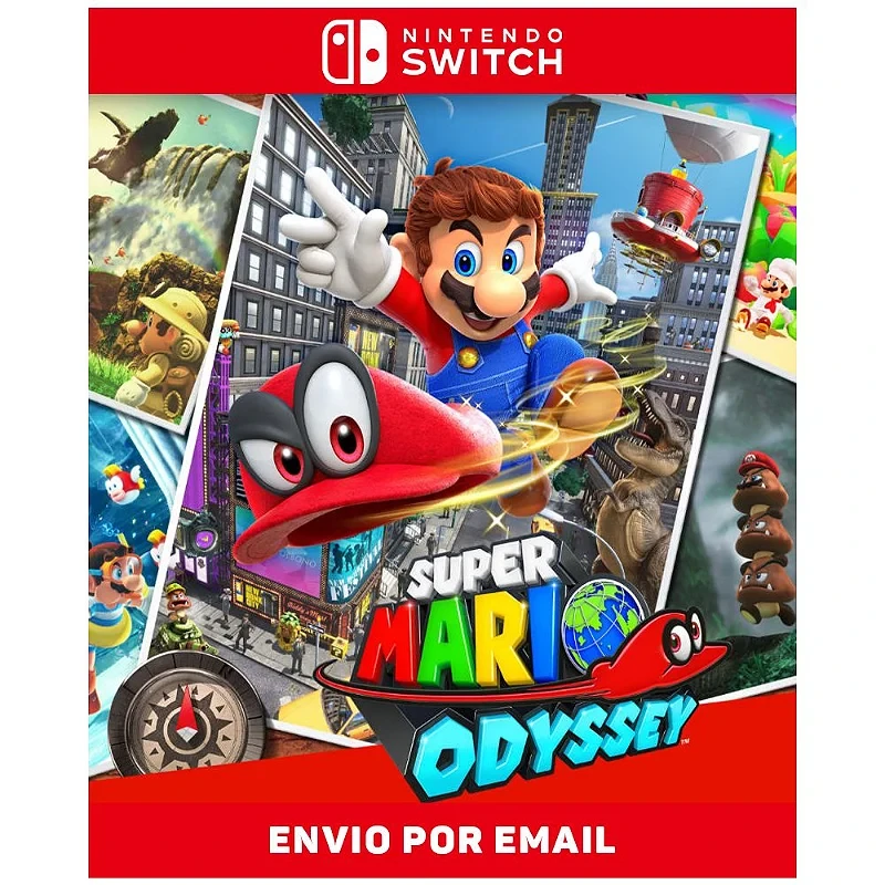 Nintendo Switch Vermelho - Com jogo Super Mario Odyssey