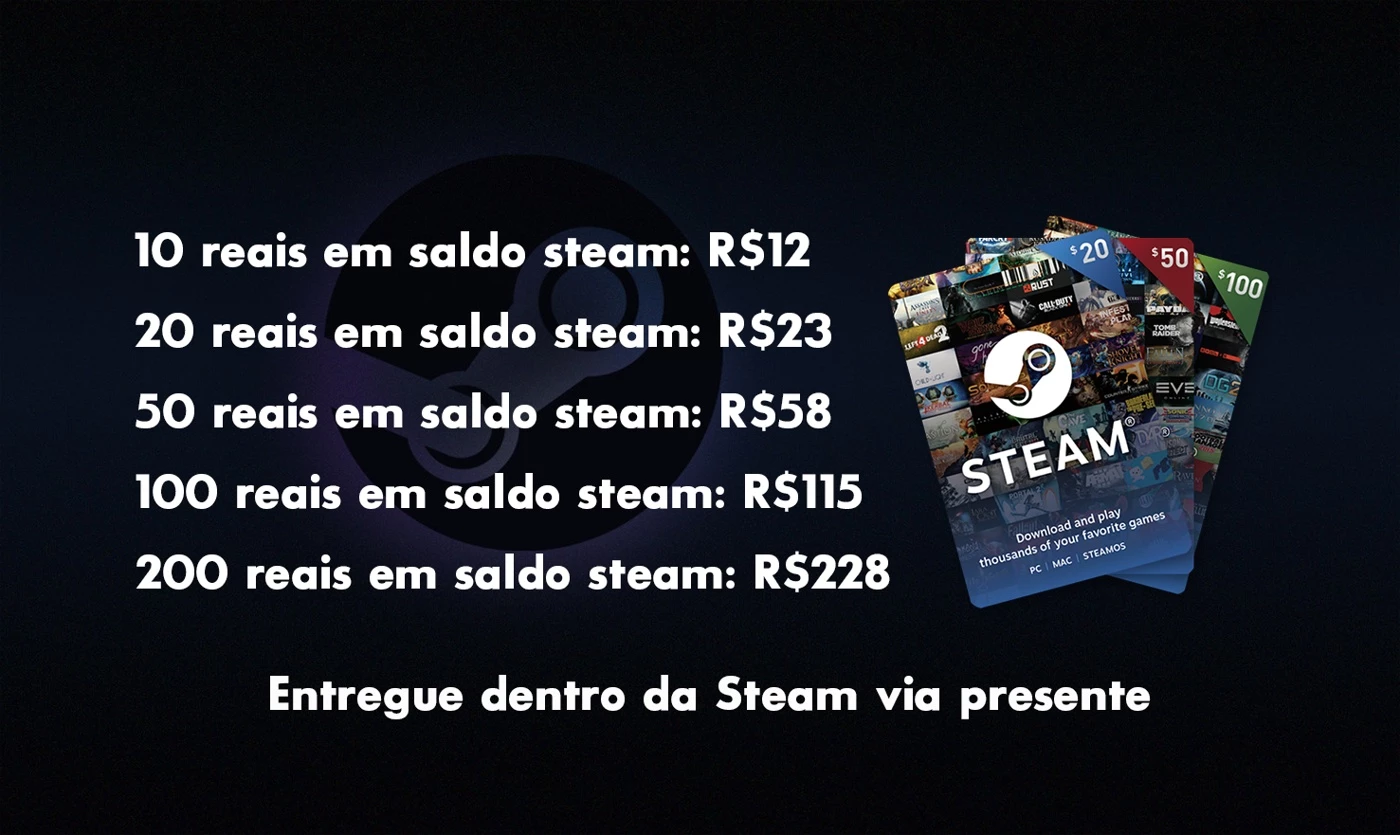 Cartao presente steam 10 reais