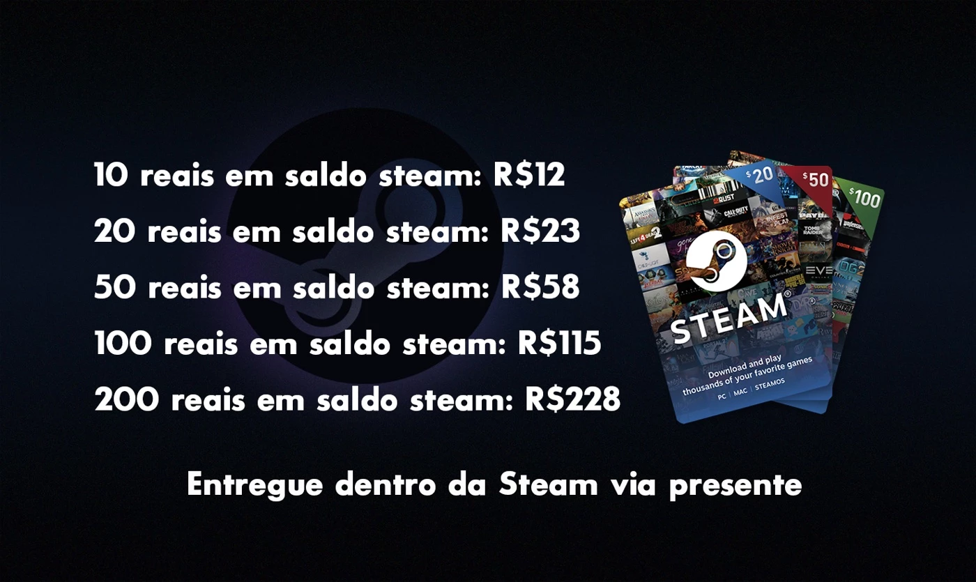 Cartão Steam 100 Reais Créditos Steam