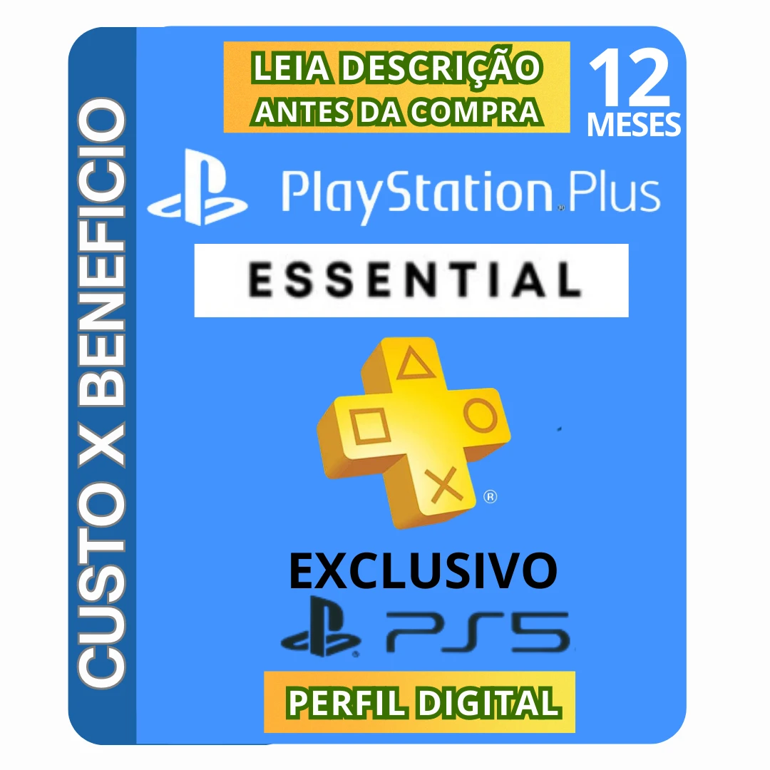 Comprar Cartão Ps Playstation PSN Plus ESSENTIAL 3 Meses - Brasil