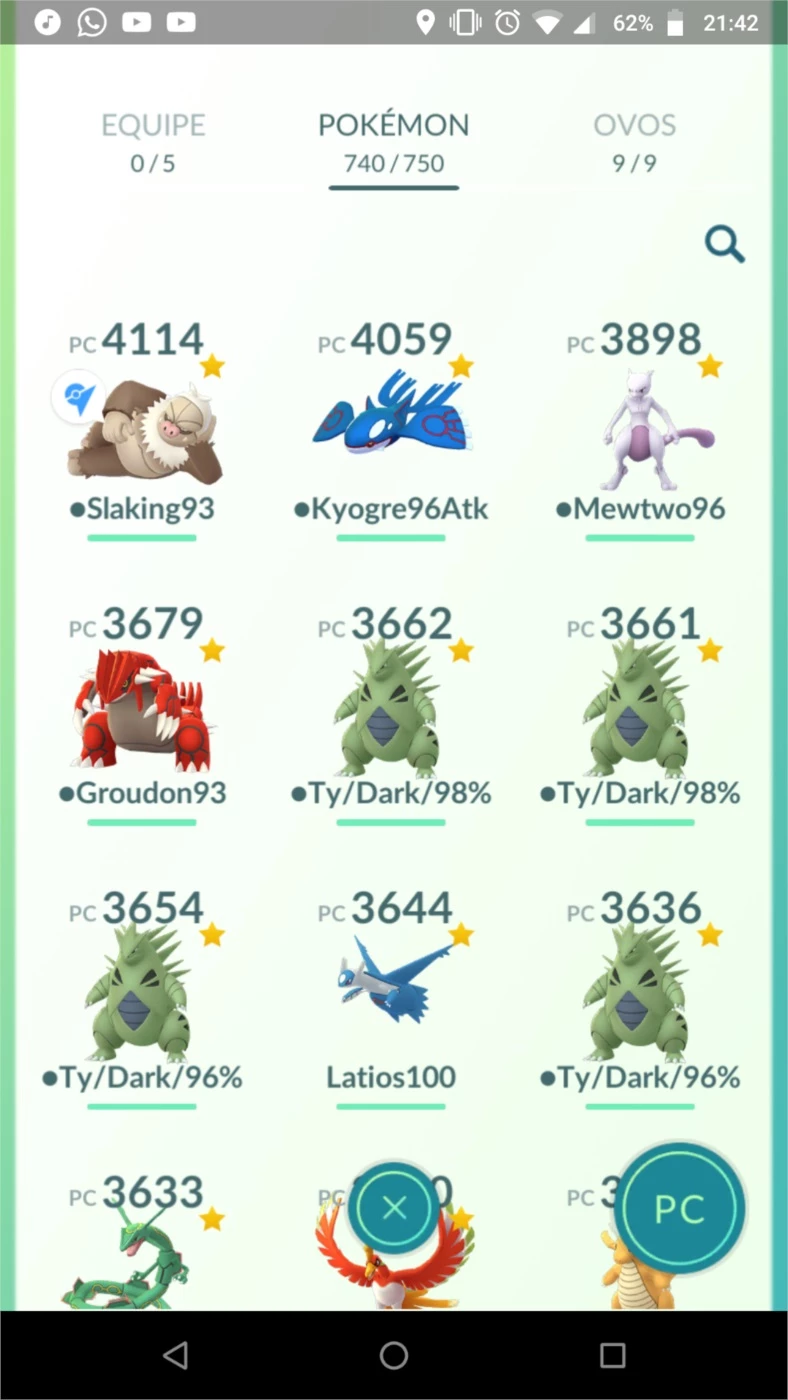 Conta Lvl 40, Azul, Com Troca De Nome, E Todos Os Lendários - Pokemon Go -  DFG