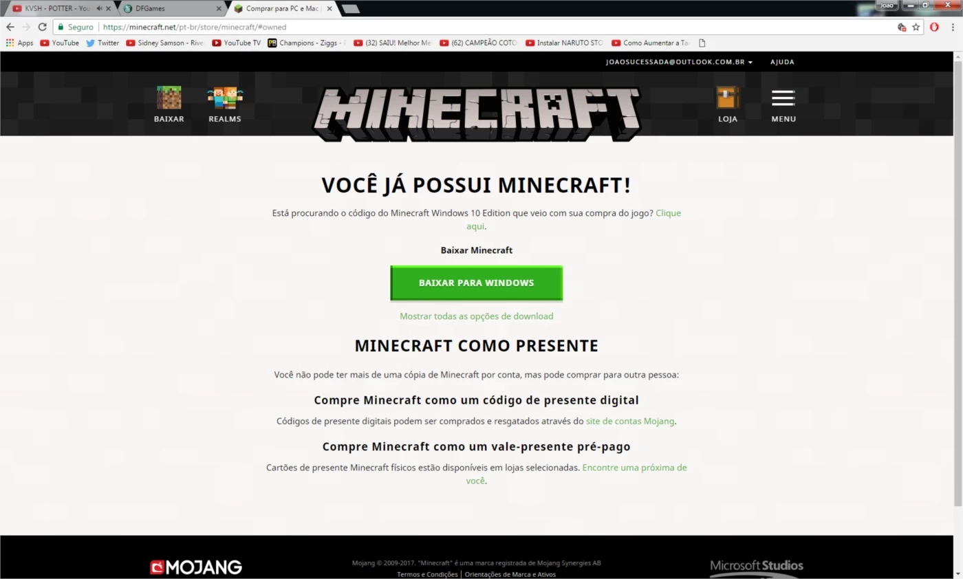 Conta Minecraft Original - DFG