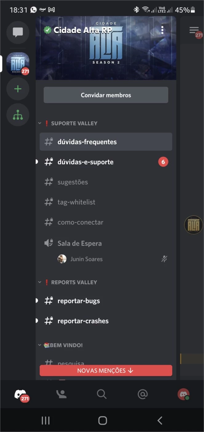 Conta Discord Aprovada Cidade Alta - Valley - Gta - DFG