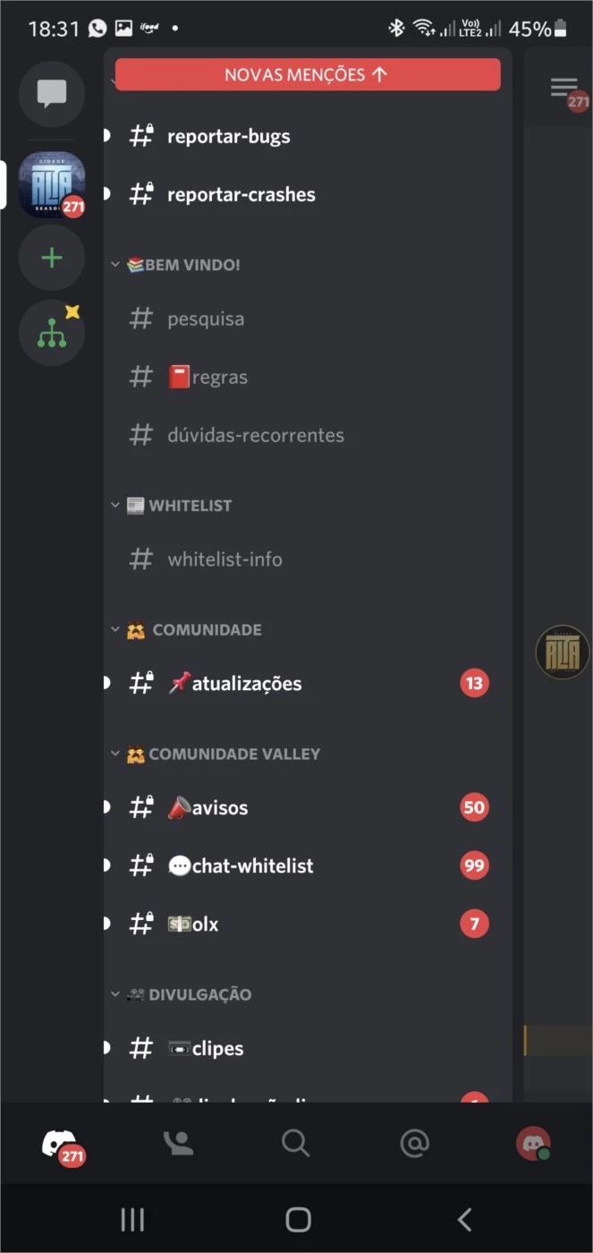 Conta Discord Aprovada Cidade Alta - Valley - Gta - DFG