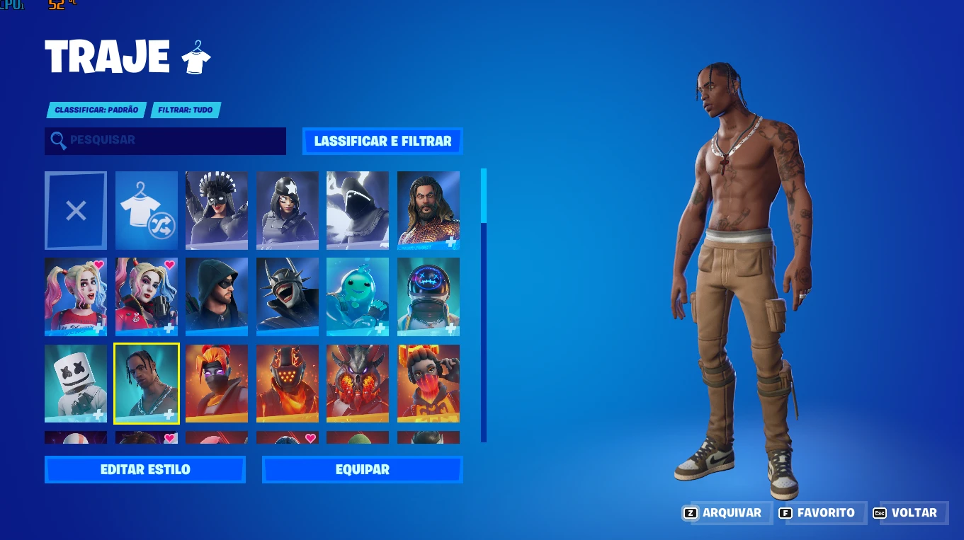 Vendo Conta Fortnite (Travis Scott, Kratos, John Wick Etc..) - DFG