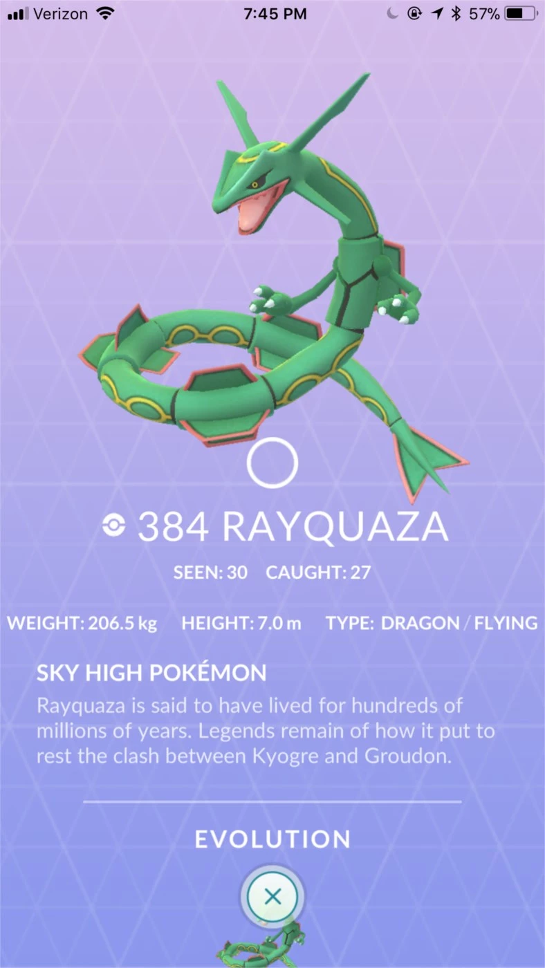 Captura De Pokemon Lendário - Rayquaza - Pokemon Go - DFG