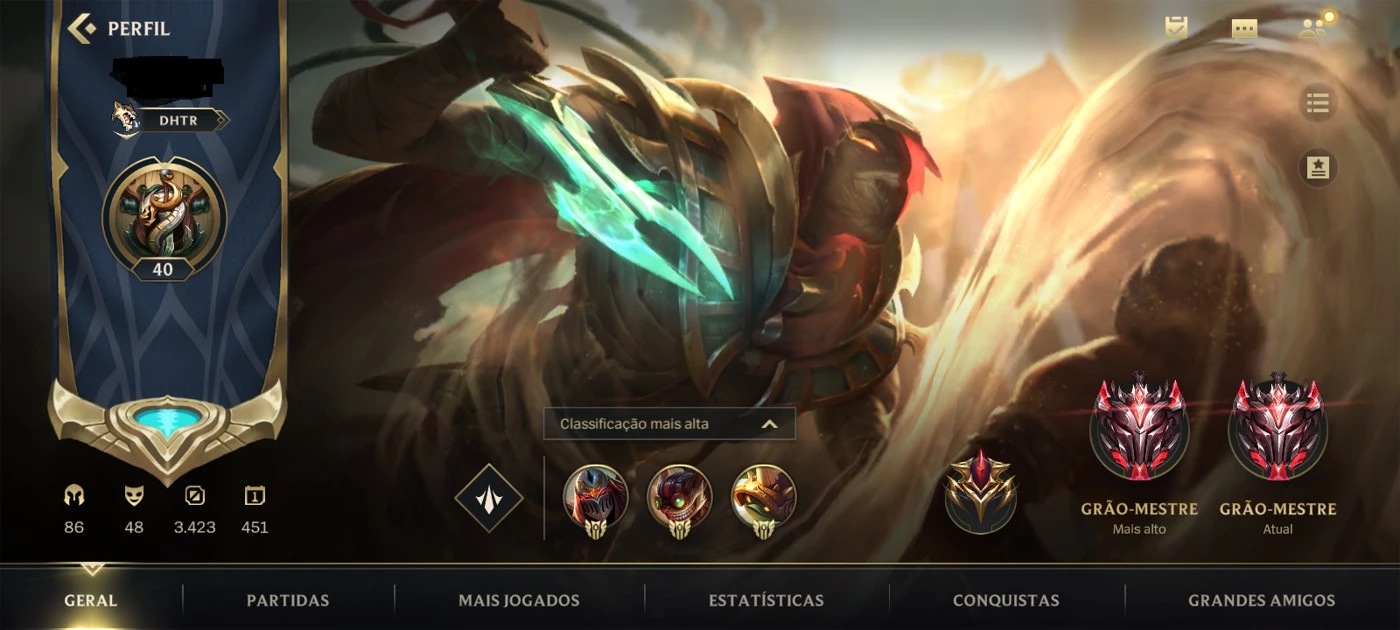 CONTA DIAMANTE 4 HIGH ELO WILD RIFT - League of Legends: Wild Rift