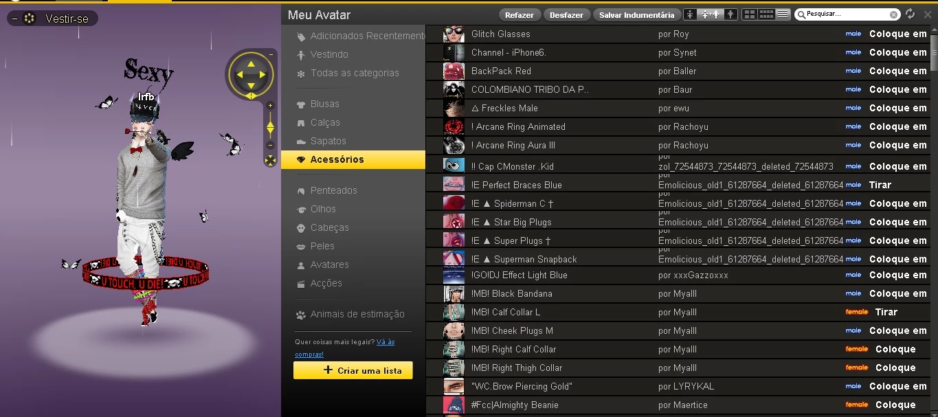 Desapego Games - IMVU > Conta imvu masculina com av kids