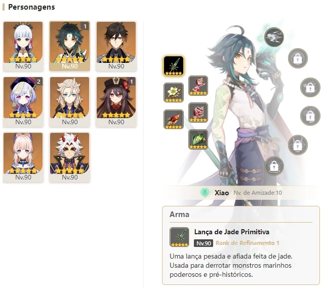 Ar58: 13 Personagens 5 Estrelas+10 Armas 5 Estrelas - Genshin