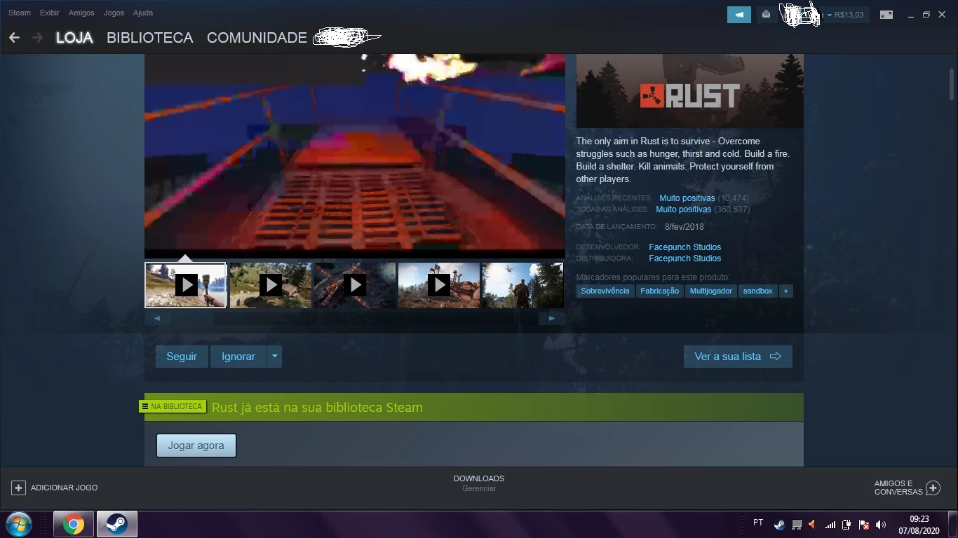 Rust no Steam